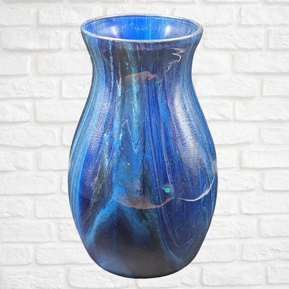 Acrylic Pour Painted Glass Vase