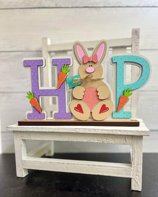 Painted Laser Cut-Out - Easter Hop